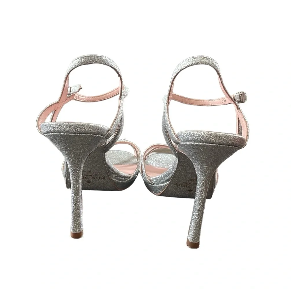 Kate Spade Florence Thin Silver Glitter Heels Size 8.5